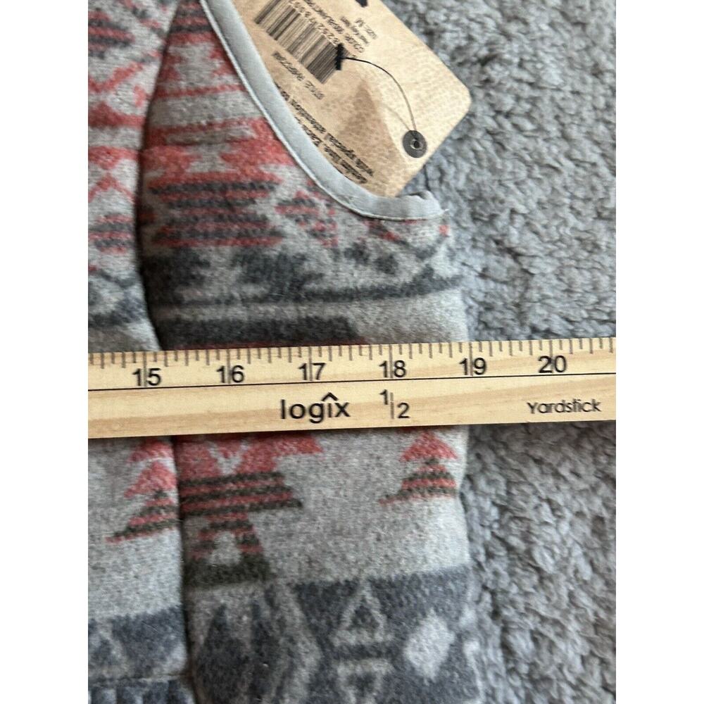 Ruff Hewn Women's Size M Warm Thick Gray+Pink Southwestern Print Puffer Vest - Picture 9 of 16